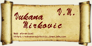 Vukana Mirković vizit kartica
